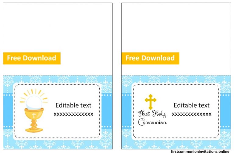 Free Printable First Communion Food Labels For Boys First Communion 