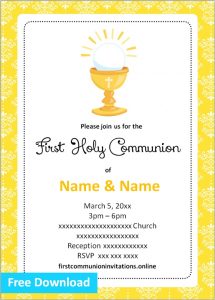 Free Printable First Communion Invitations For Twins Templates First ...