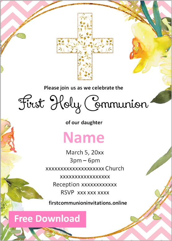 free first communion invitations