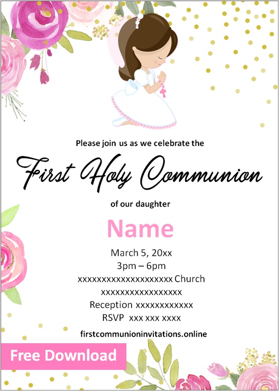 first communion invitations templates