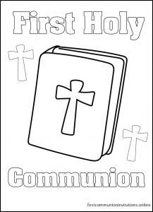 First Holy Communion Coloring Pages First Communion Invitations