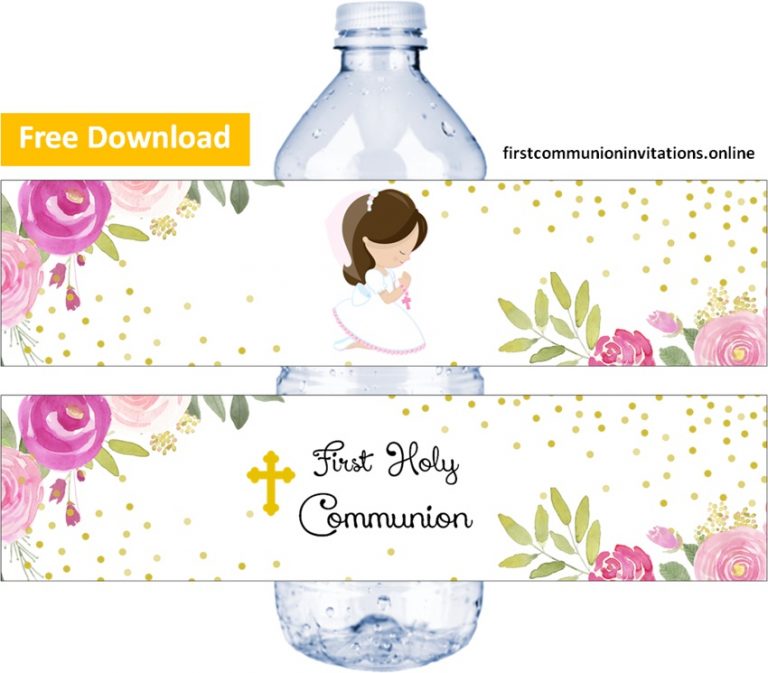 Holy Communion Water Bottle Label