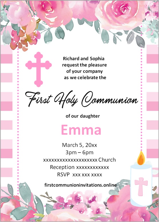 Wording For First Communion Invitations First Communion Invitations